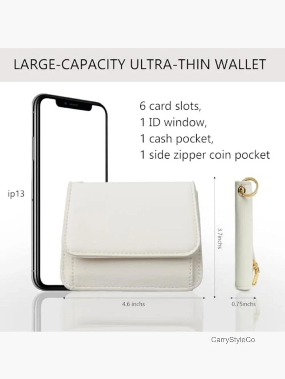 RFID Keychain Wallet Wristlet for Women Small Trifold with Coin Pocket